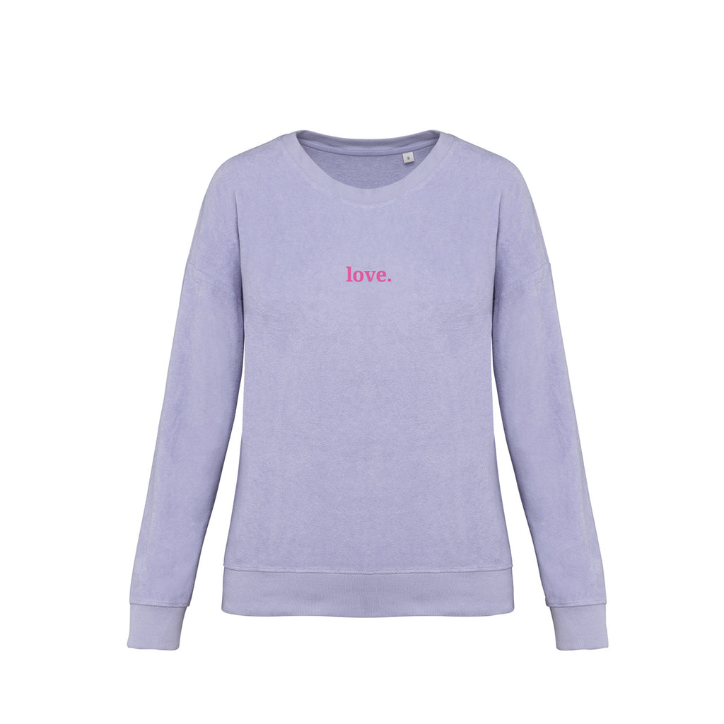 Frottee Damen Longsleeve love