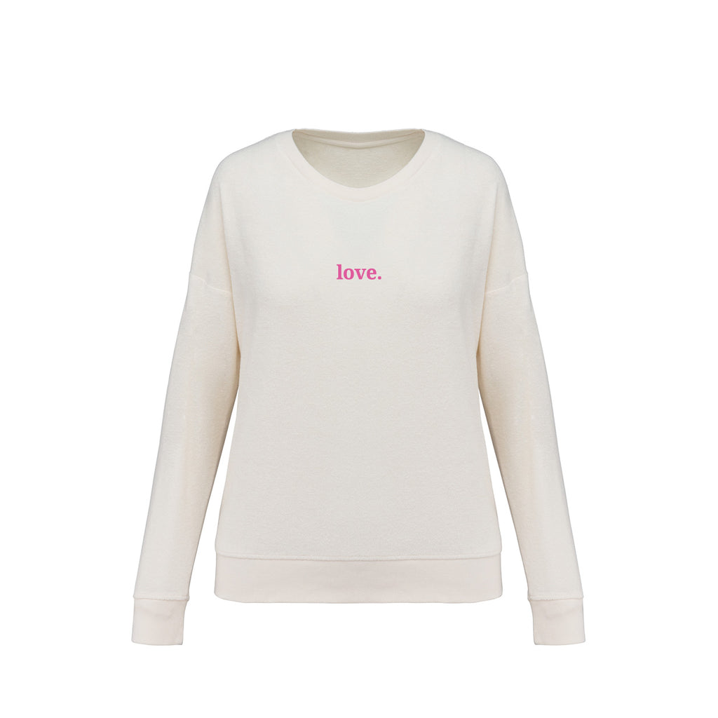 Frottee Damen Longsleeve love