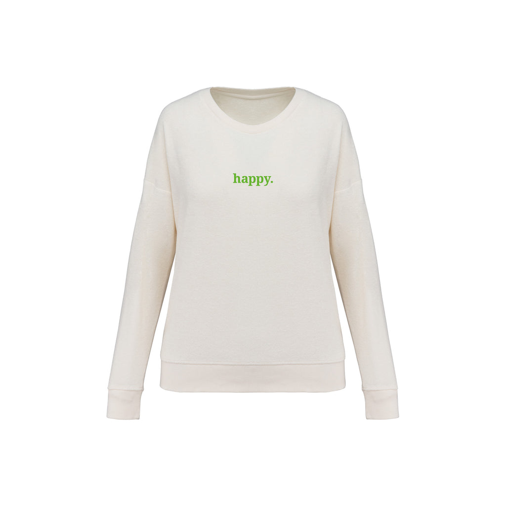 Frottee Damen Longsleeve happy