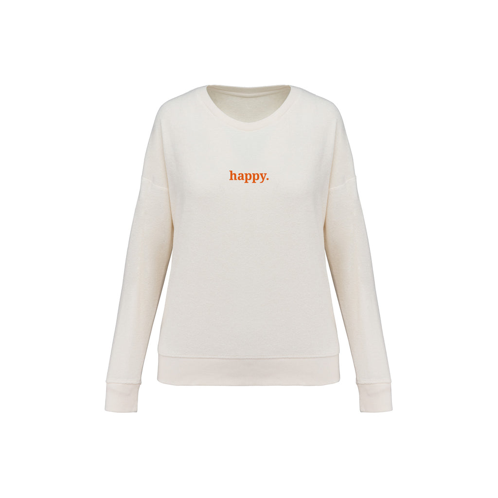 Frottee Damen Longsleeve happy
