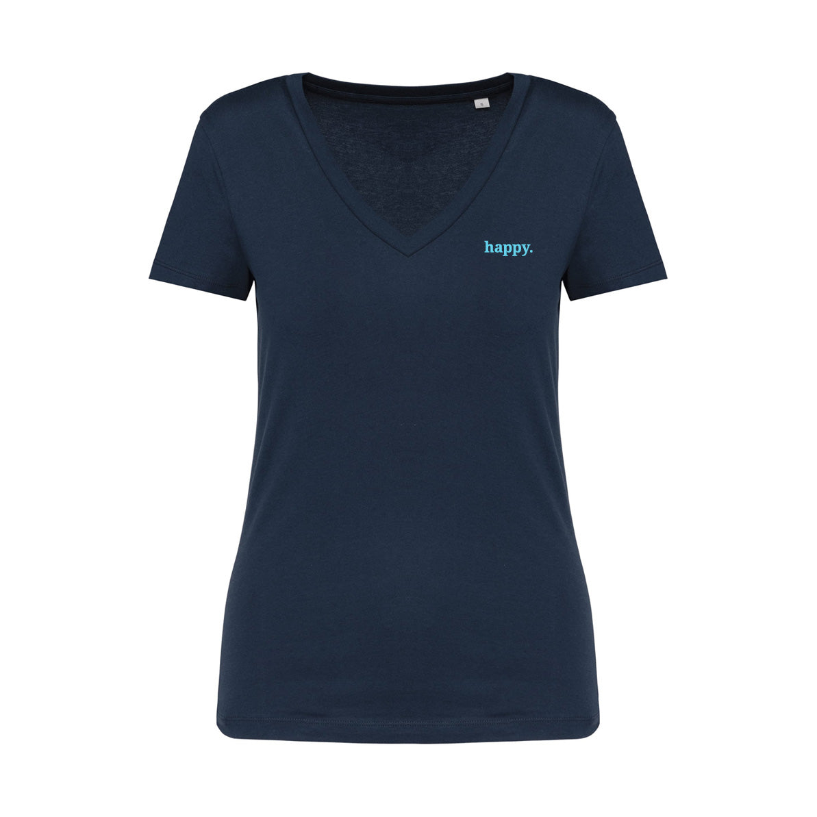 Damen Shirt V-Ausschnitt happy