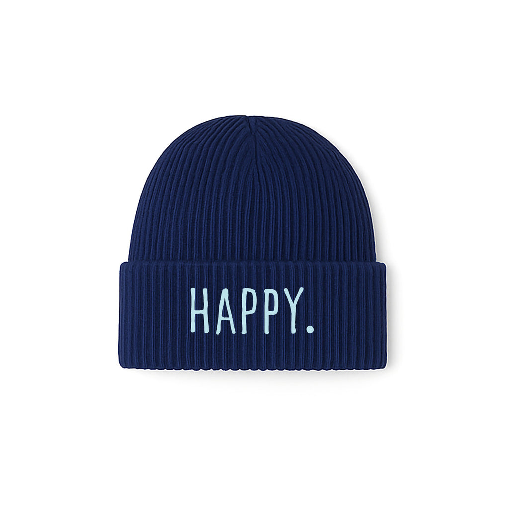 meeresbrise Organic Oversized Beanie HAPPY