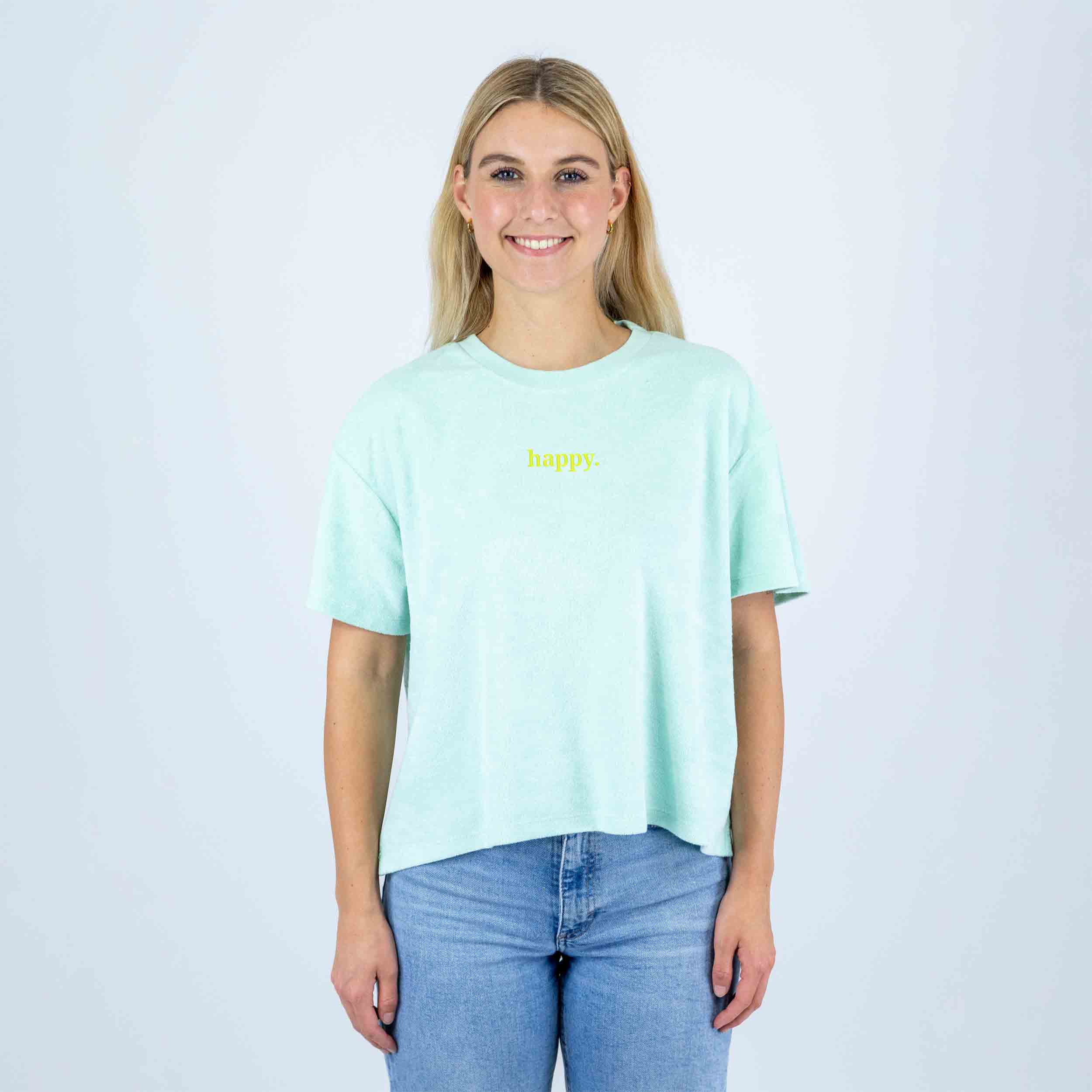 Frottee Damen Shirt happy