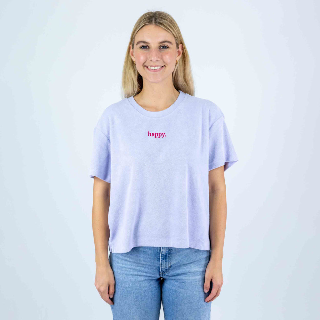 Frottee Damen Shirt happy