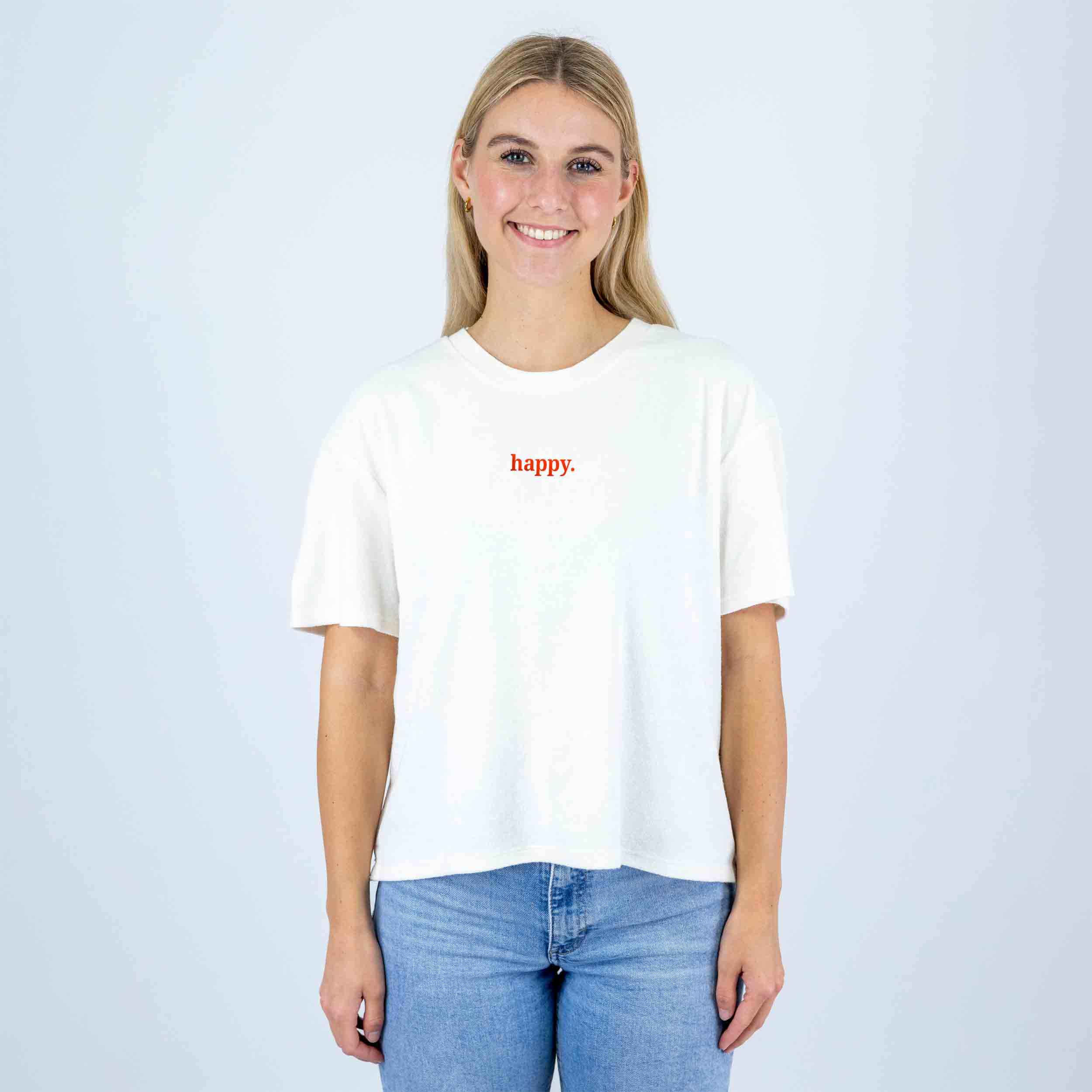 Frottee Damen Shirt happy