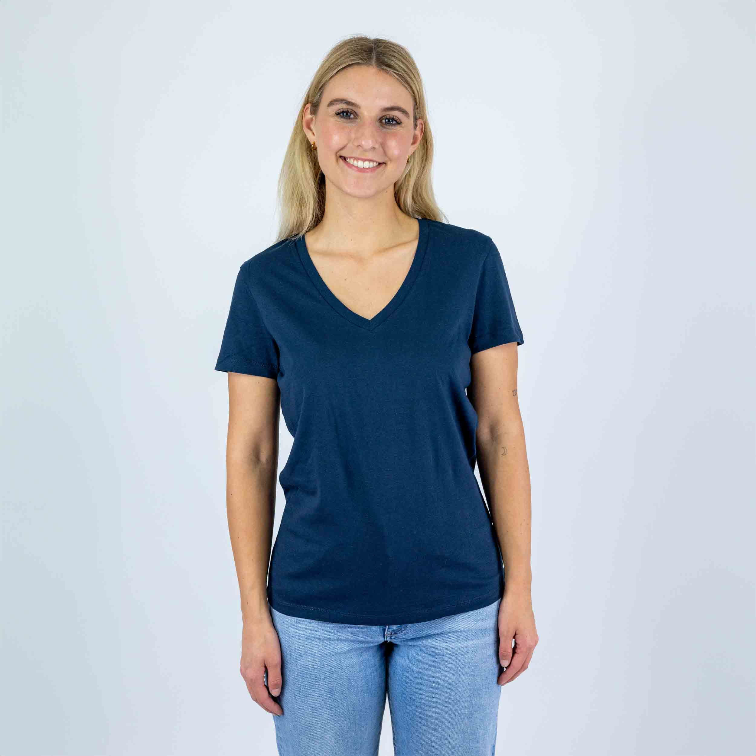 Loose Fit Damen V-Shirt
