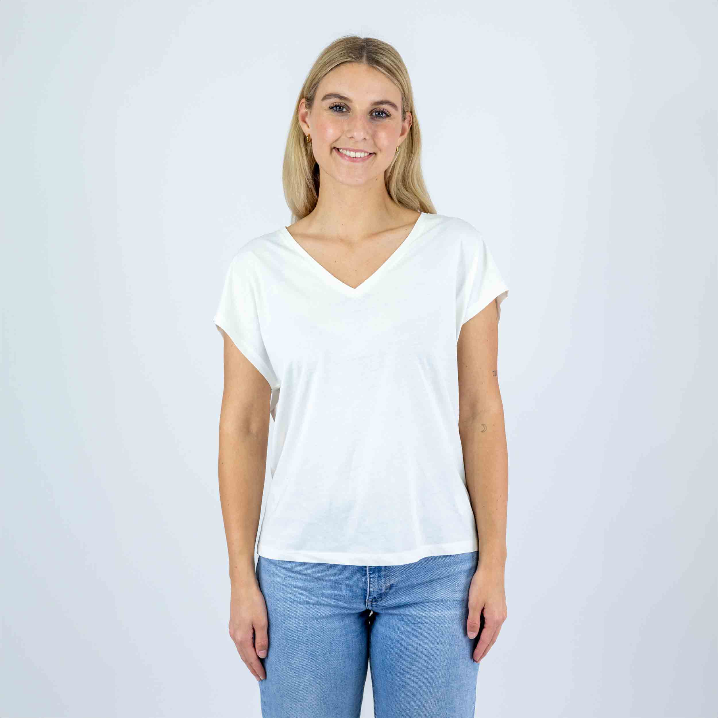 Loose Fit Damen V-Shirt