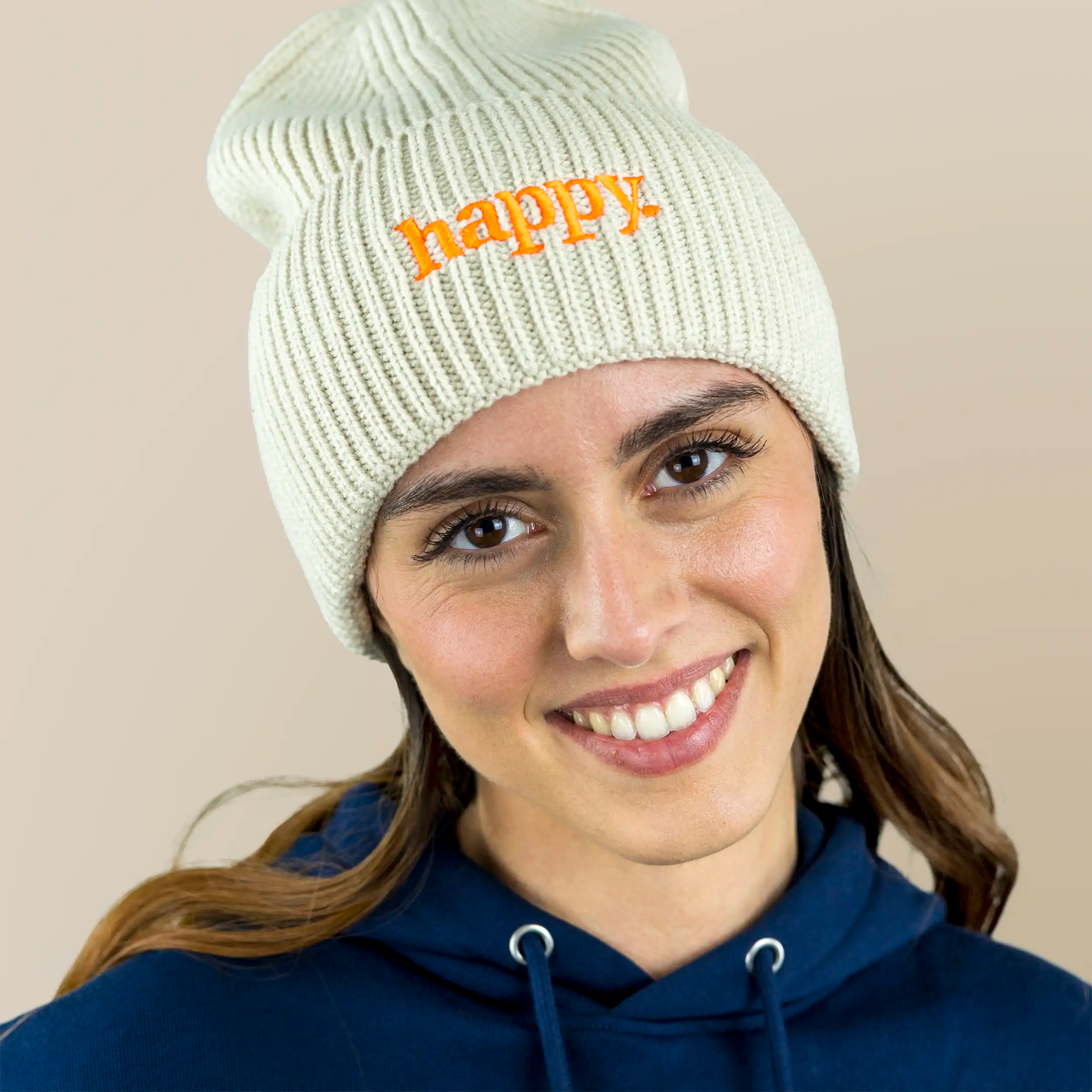 meeresbrise Organic Oversized Beanie happy