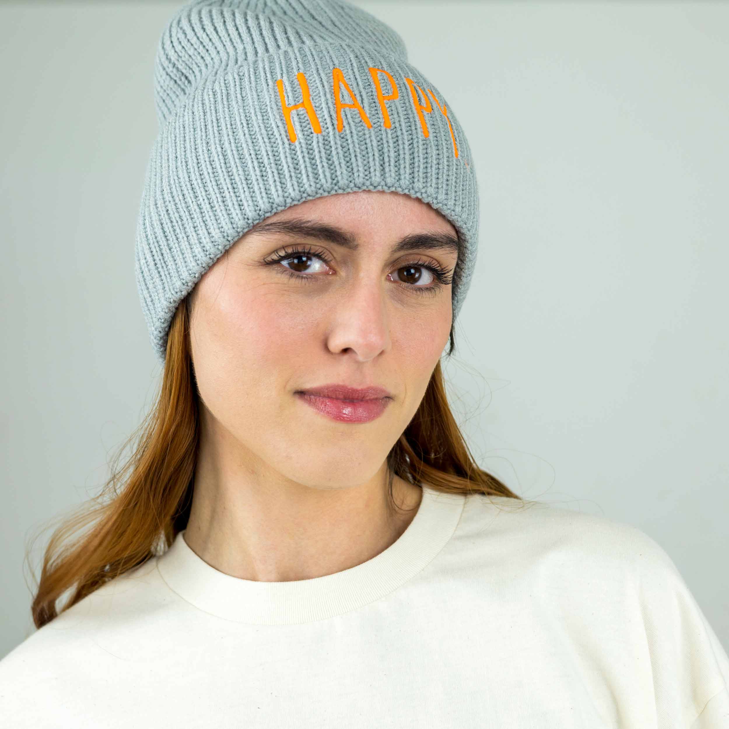 meeresbrise Organic Oversized Beanie HAPPY