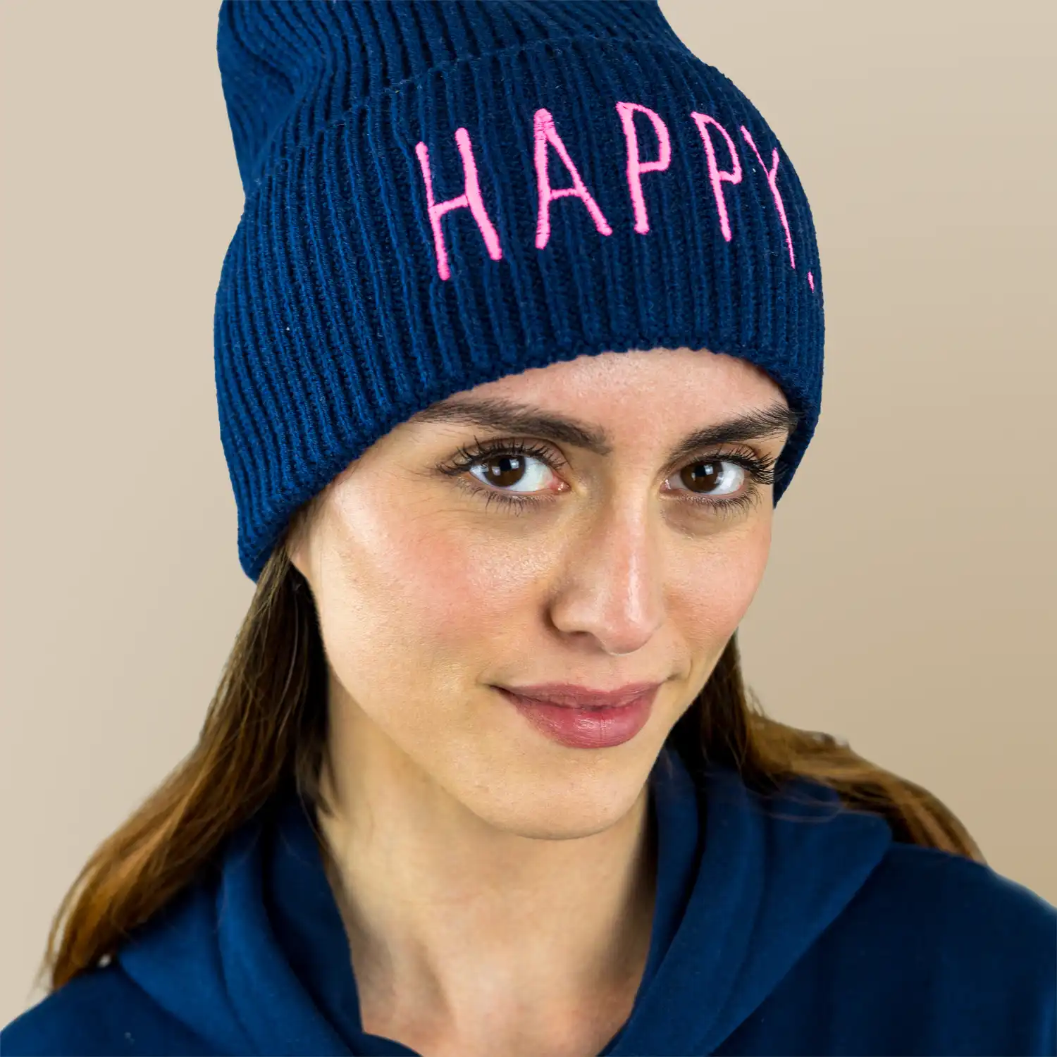 meeresbrise Organic Oversized Beanie HAPPY