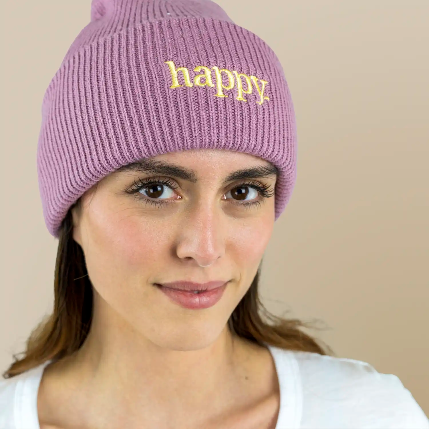 Colorful Soft Beanie happy