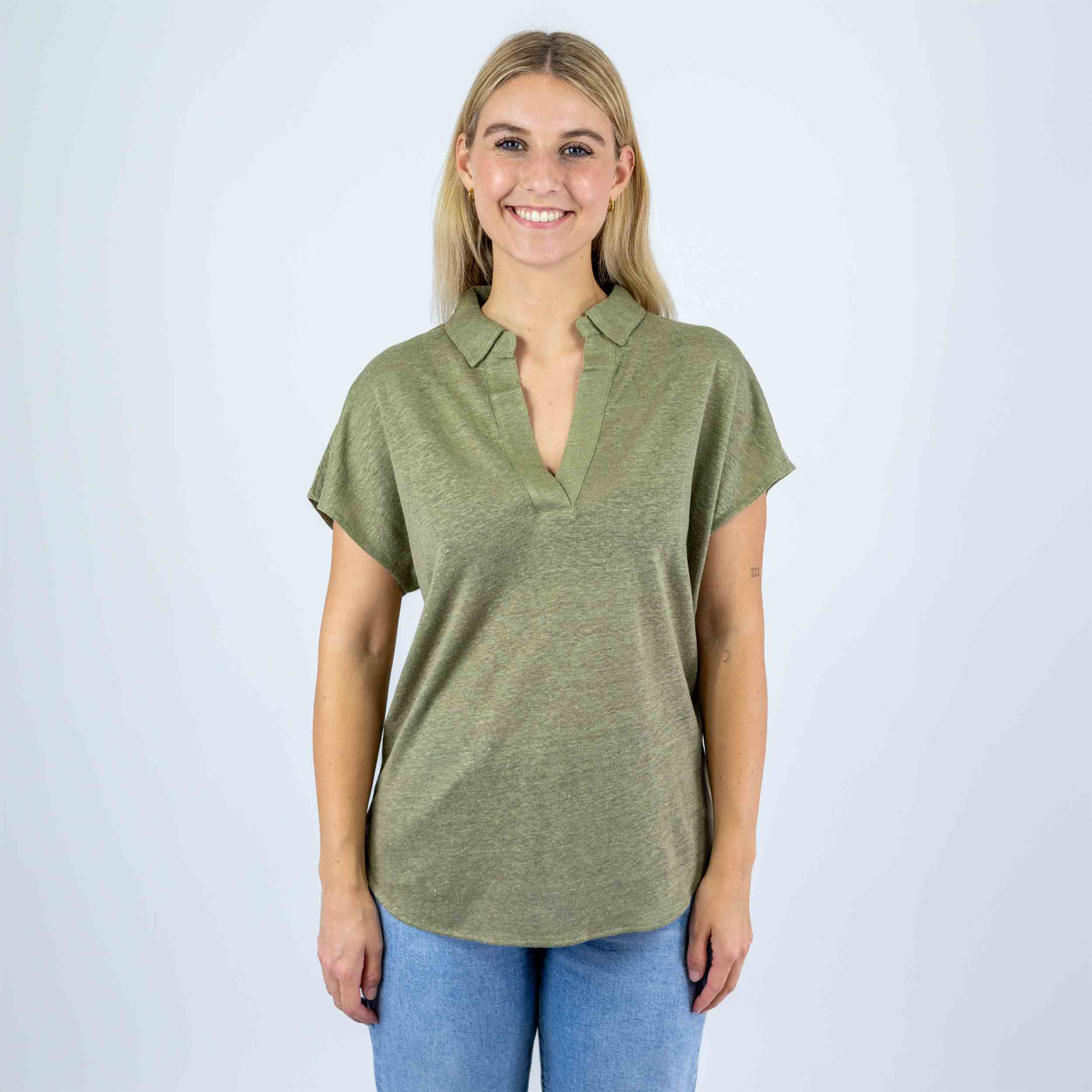 Damen Polo aus Leinen