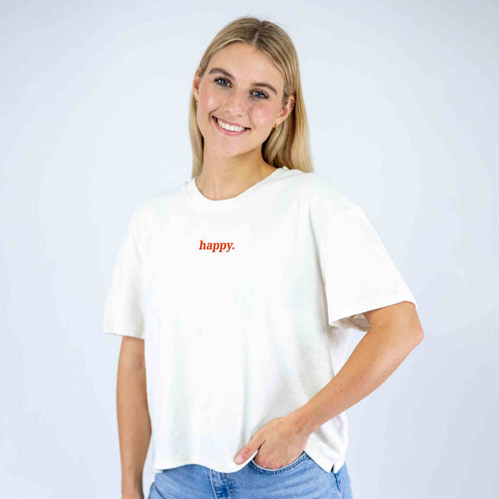 Frottee Damen Shirt happy