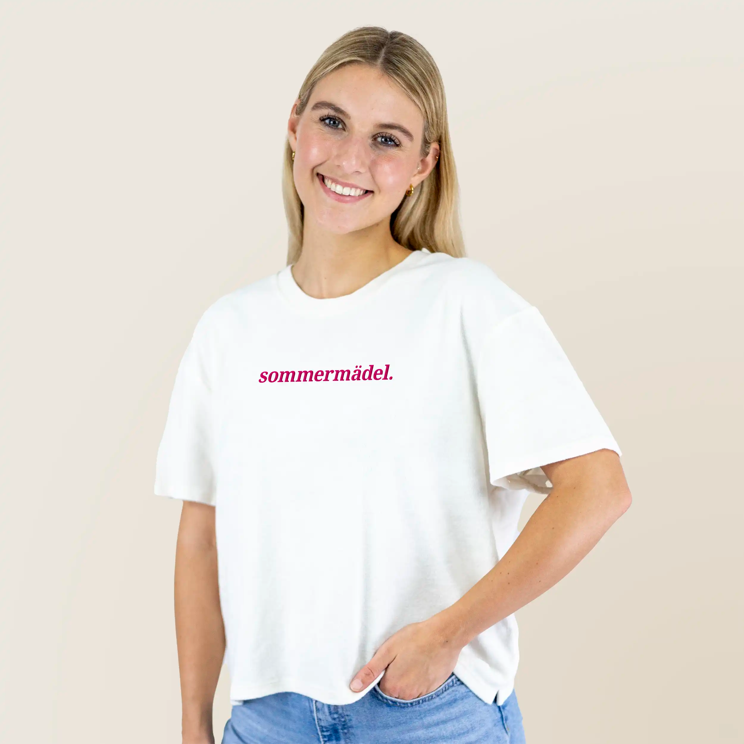 Frottee Damen Shirt sommermädel