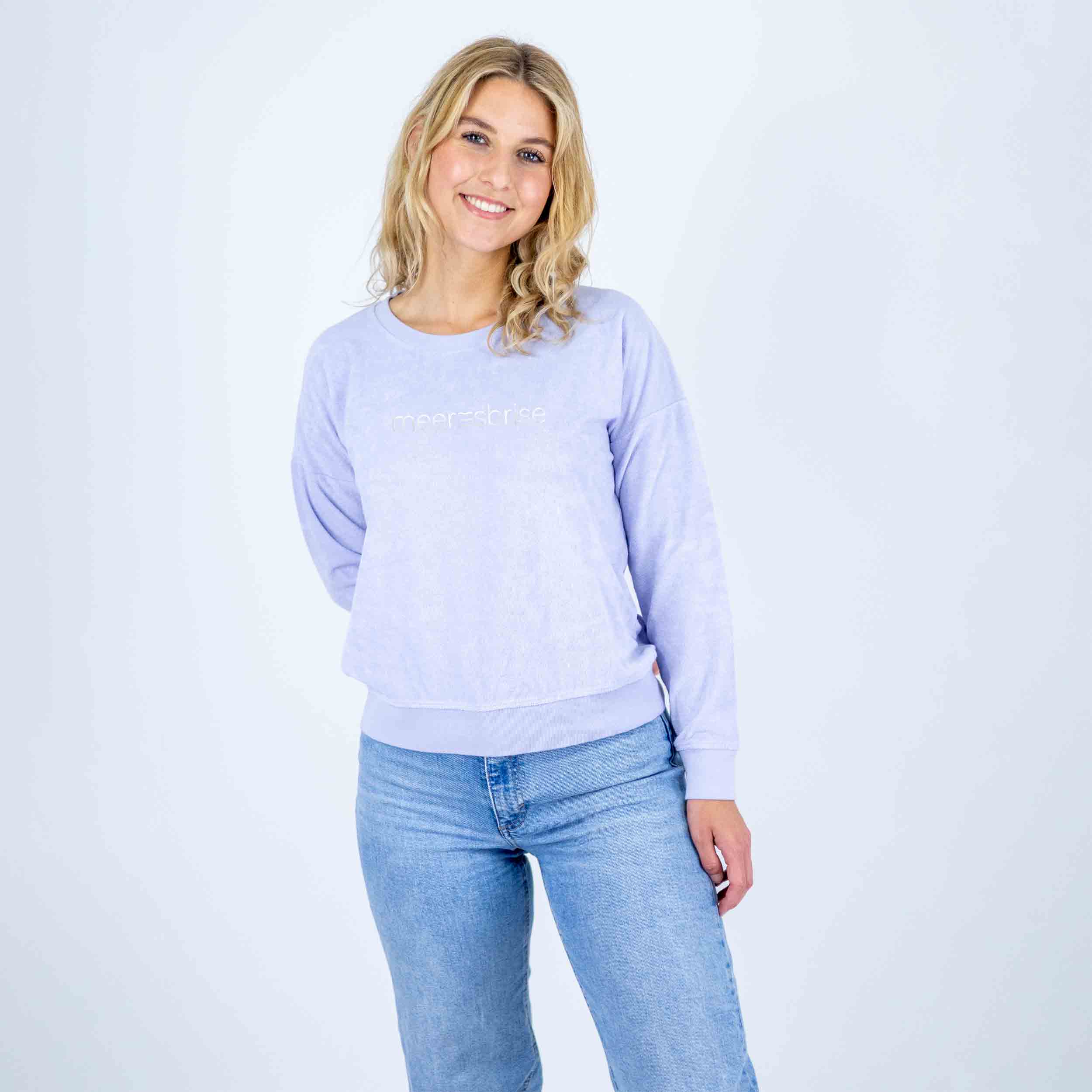 Frottee Damen Longsleeve meeresbrise
