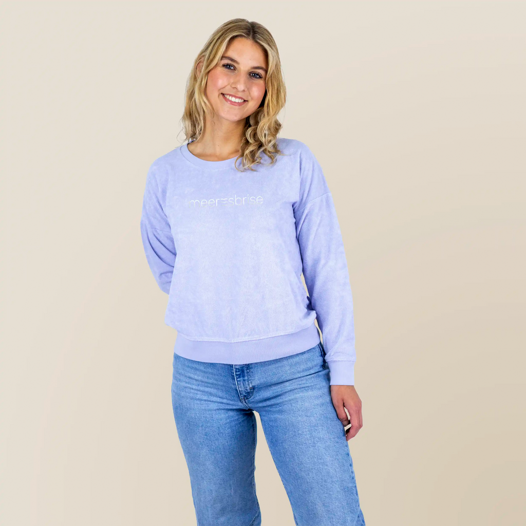 Frottee Damen Longsleeve meeresbrise