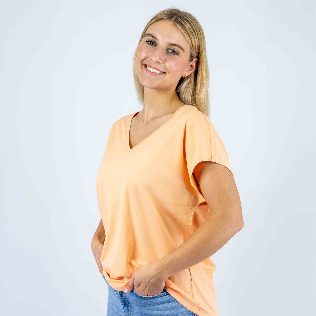 Loose Fit Damen V-Shirt