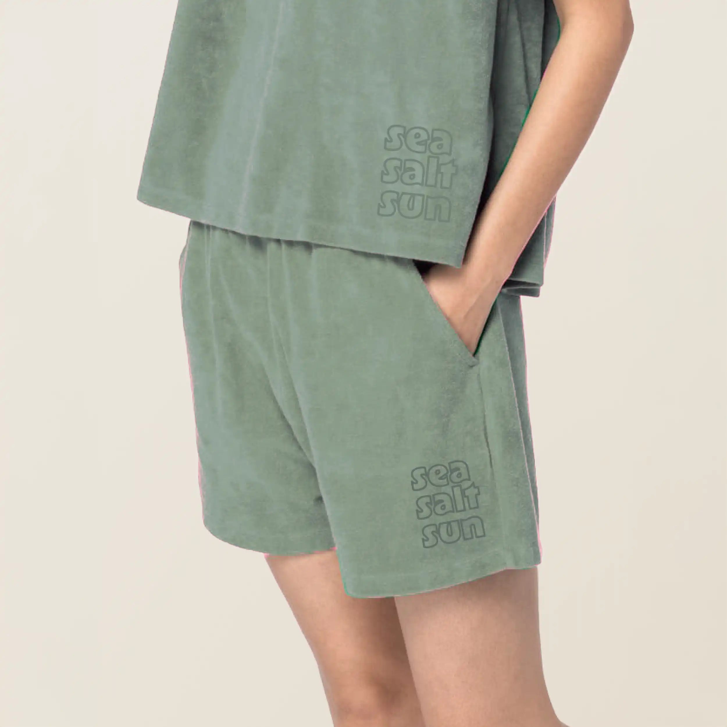 Frottee Damen Short sea salt sun