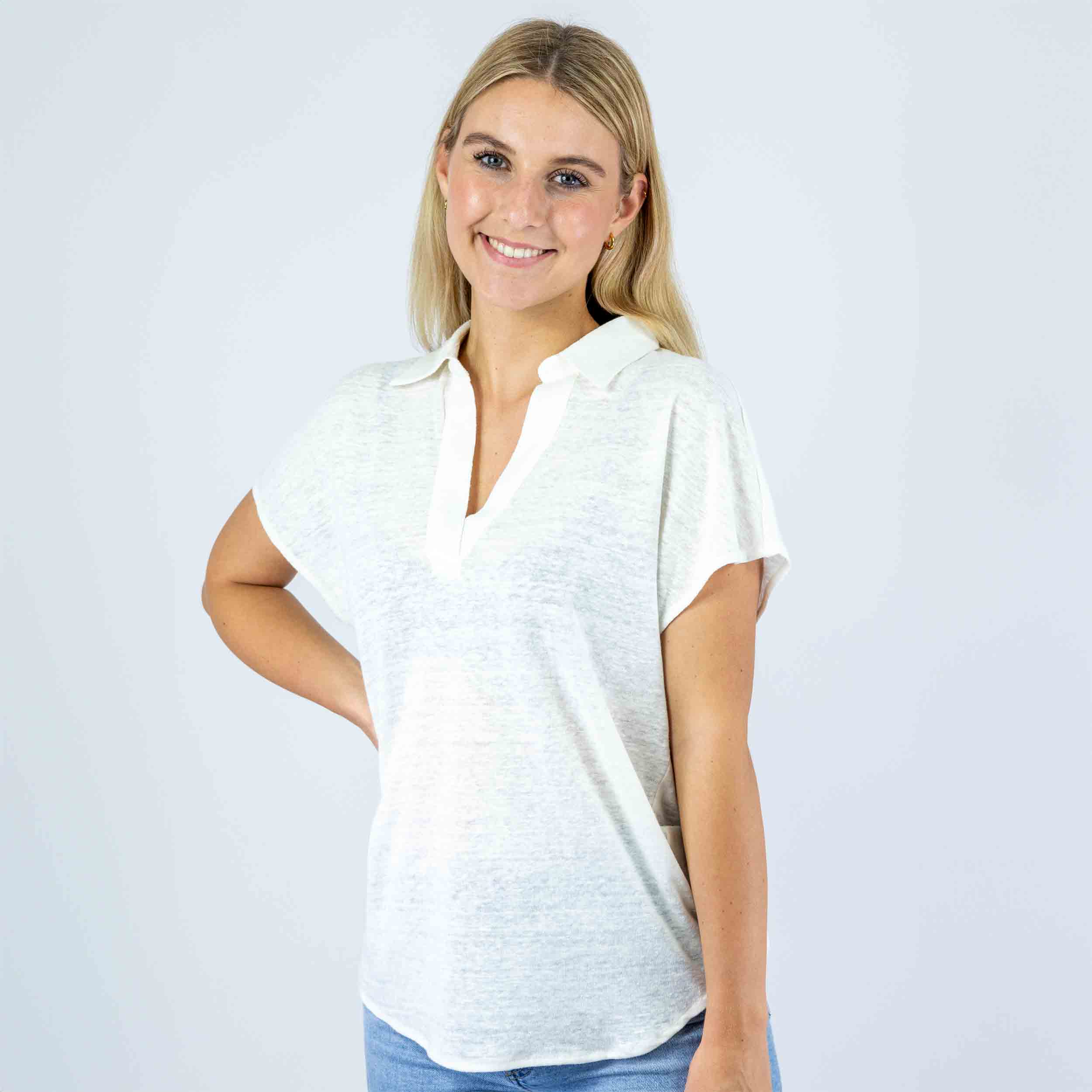 Damen Polo aus Leinen